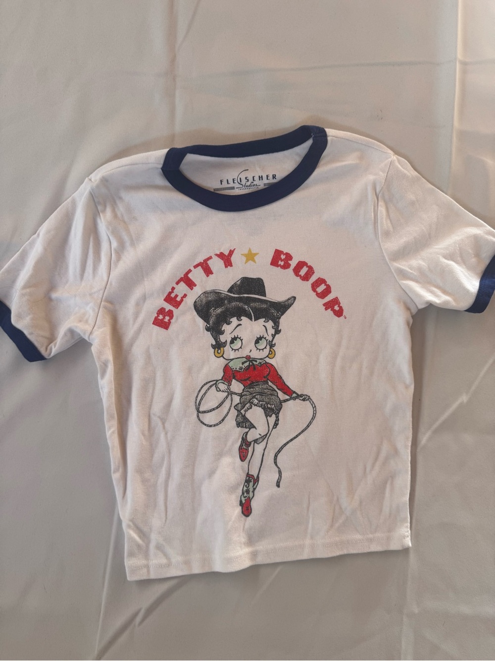 Betty Boop White & Navy Ringer Tee - Fleischer Studios